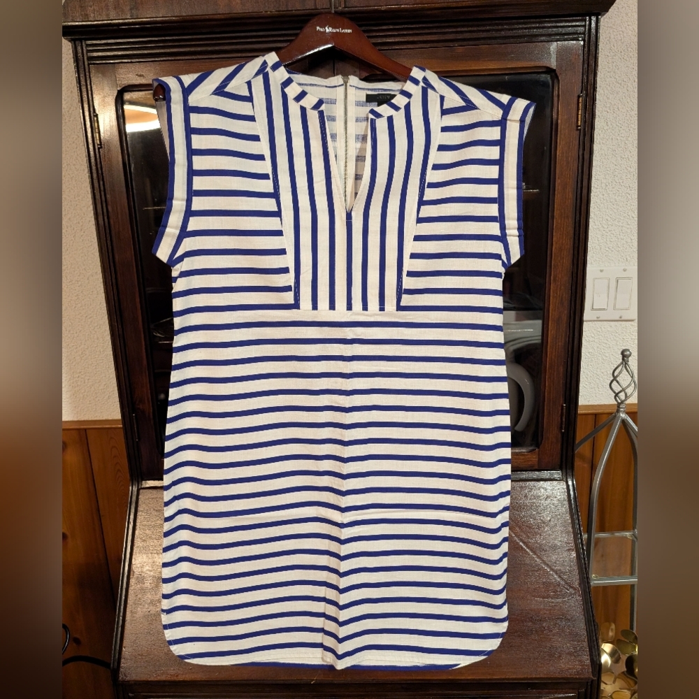 J. Crew Navy and White Striped Mini Dress